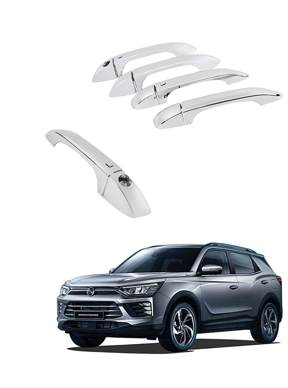 SsangYong Korando 2019 ve Sonrası Kapı Kolu ABS Kromu OEM (Made in Korea)