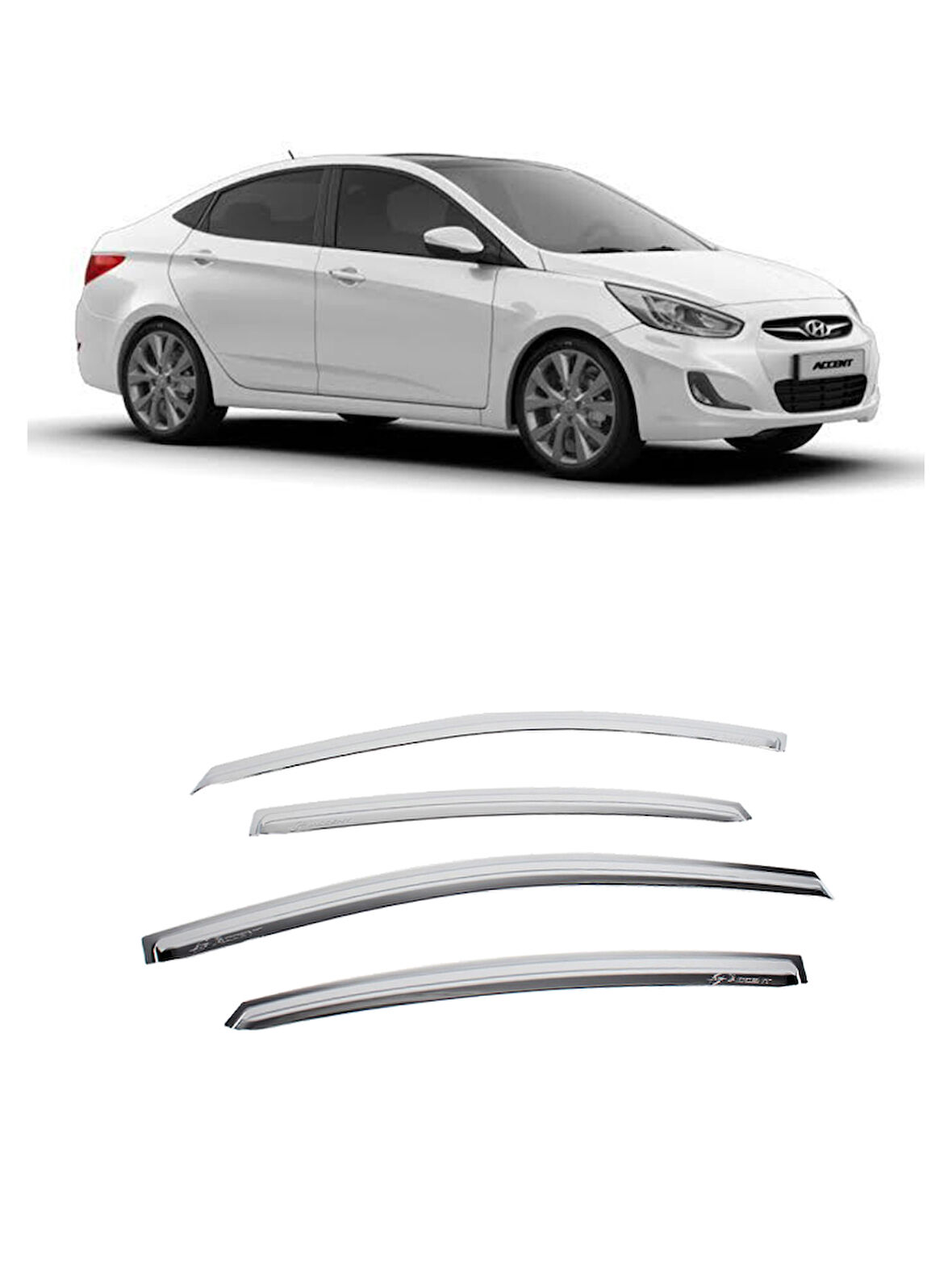 Hyundai Accent Blue 2010-2020 Arası ABS Krom Cam Rüzgarlık OEM 