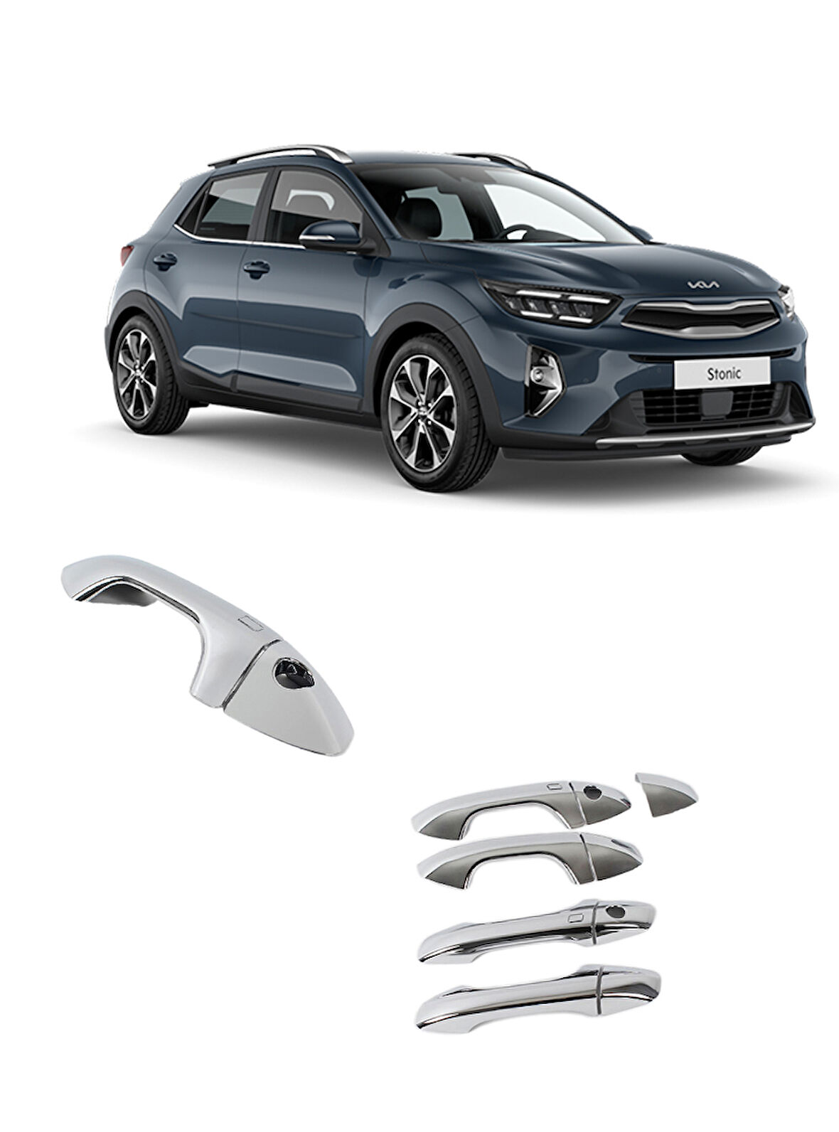 Kia Stonic 2017 ve Sonrası Kapı Kolu ABS Kromu OEM (Made in Korea)