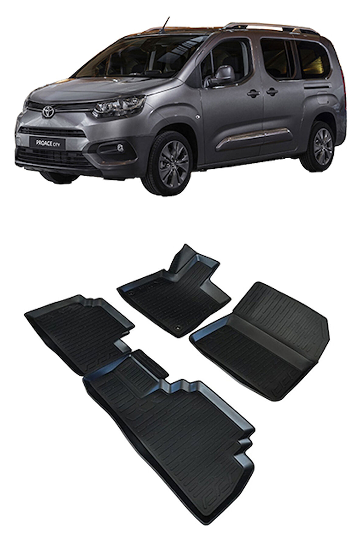 Toyota Proace City 2021 ve Sonrası 3d Havuzlu Araca Özel Paspas Takımı