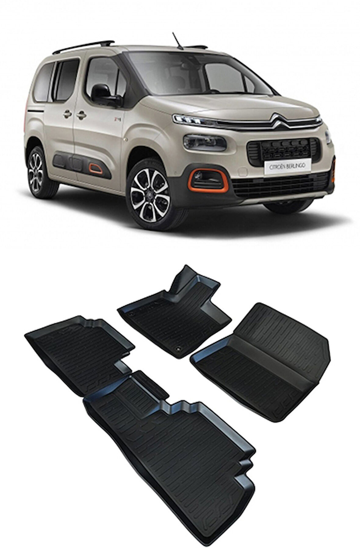 Citroen Berlingo 2019 ve Sonrası 3d Havuzlu Araca Özel Paspas Takımı