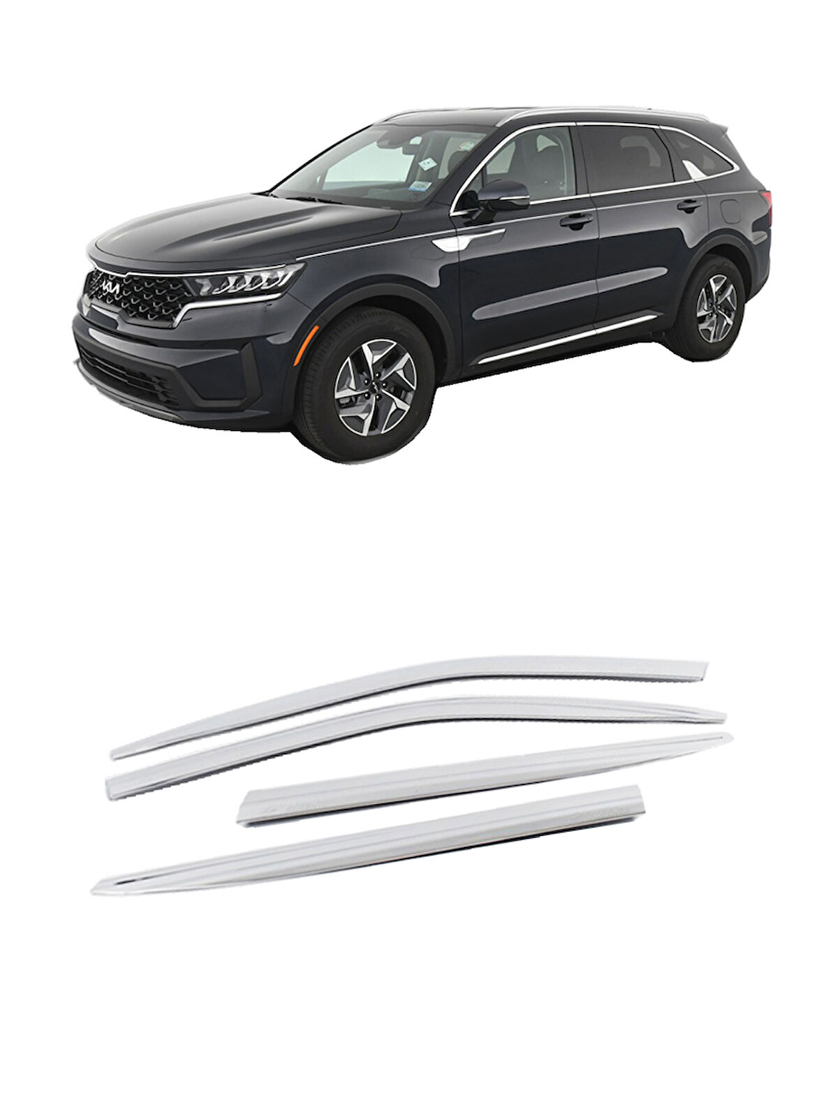 Kia Sorento 2021 ve Sonrası ABS Krom Cam Rüzgarlık OEM 