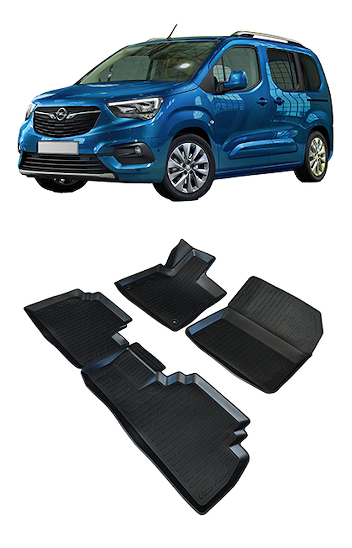 Opel Combo 2019 ve Sonrası 3d Havuzlu Araca Özel Paspas Takımı