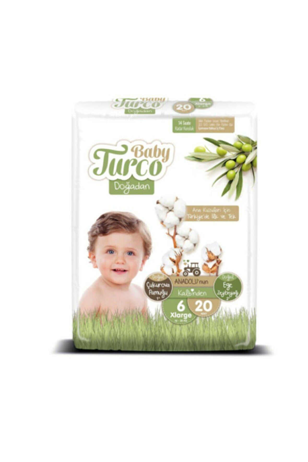 Baby Turco Bebek Bezi Doğadan Beden:6 (16 Kg) Xl 20'lı Jumbo