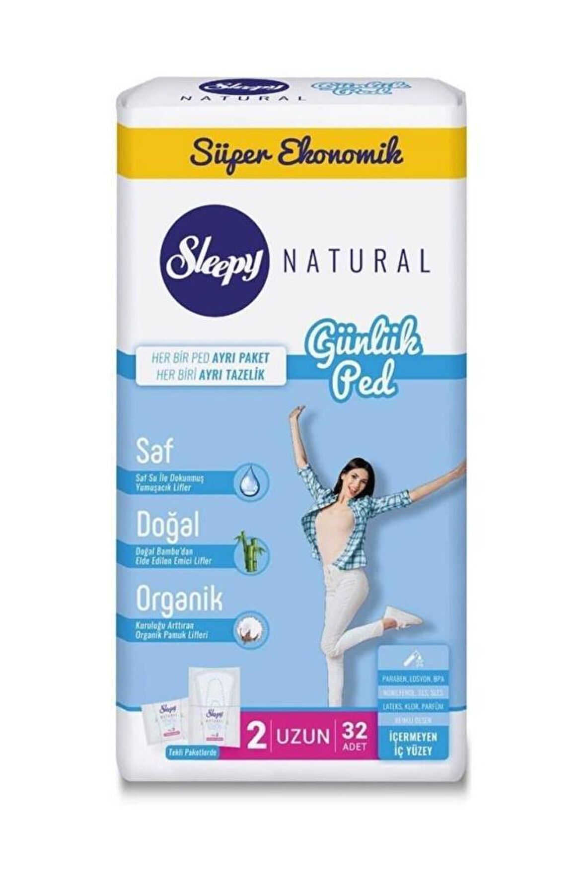 Sleepy Natural Günlük Ped Uzun 32 Adet