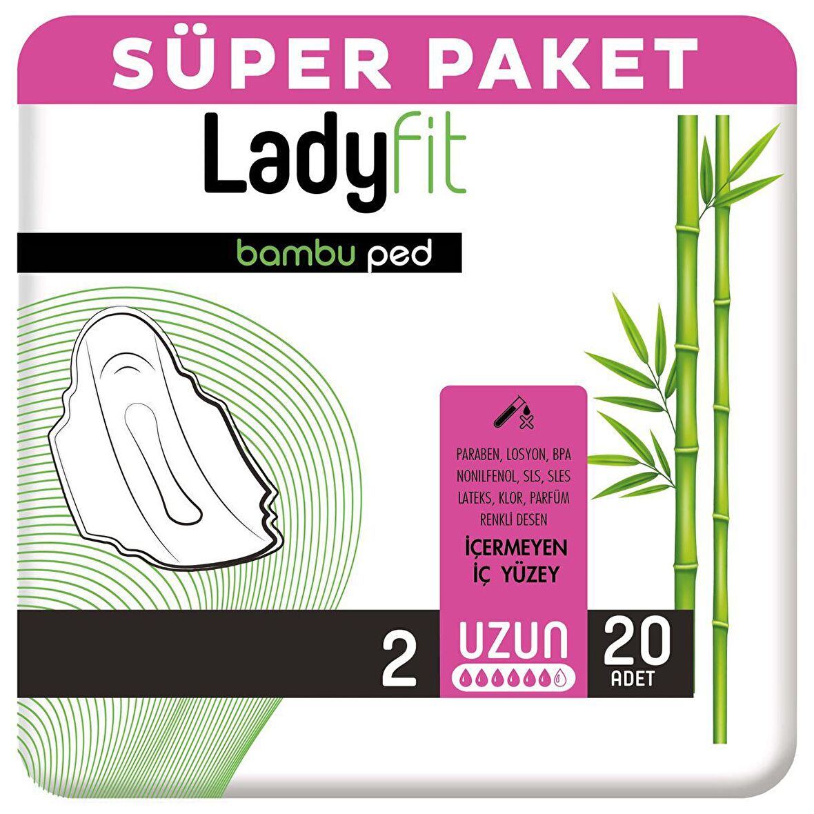 Lady Fit Bambu Ultra Uzun Hijyenik Ped 20 Adet