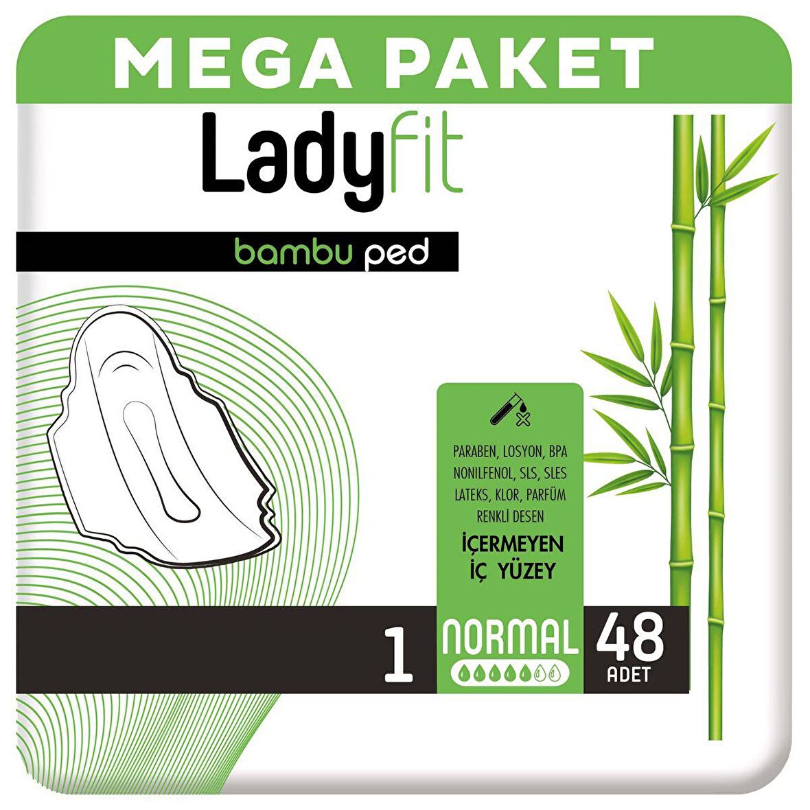 Lady Fit Bambu Normal Hijyenik Ped 48 Adet