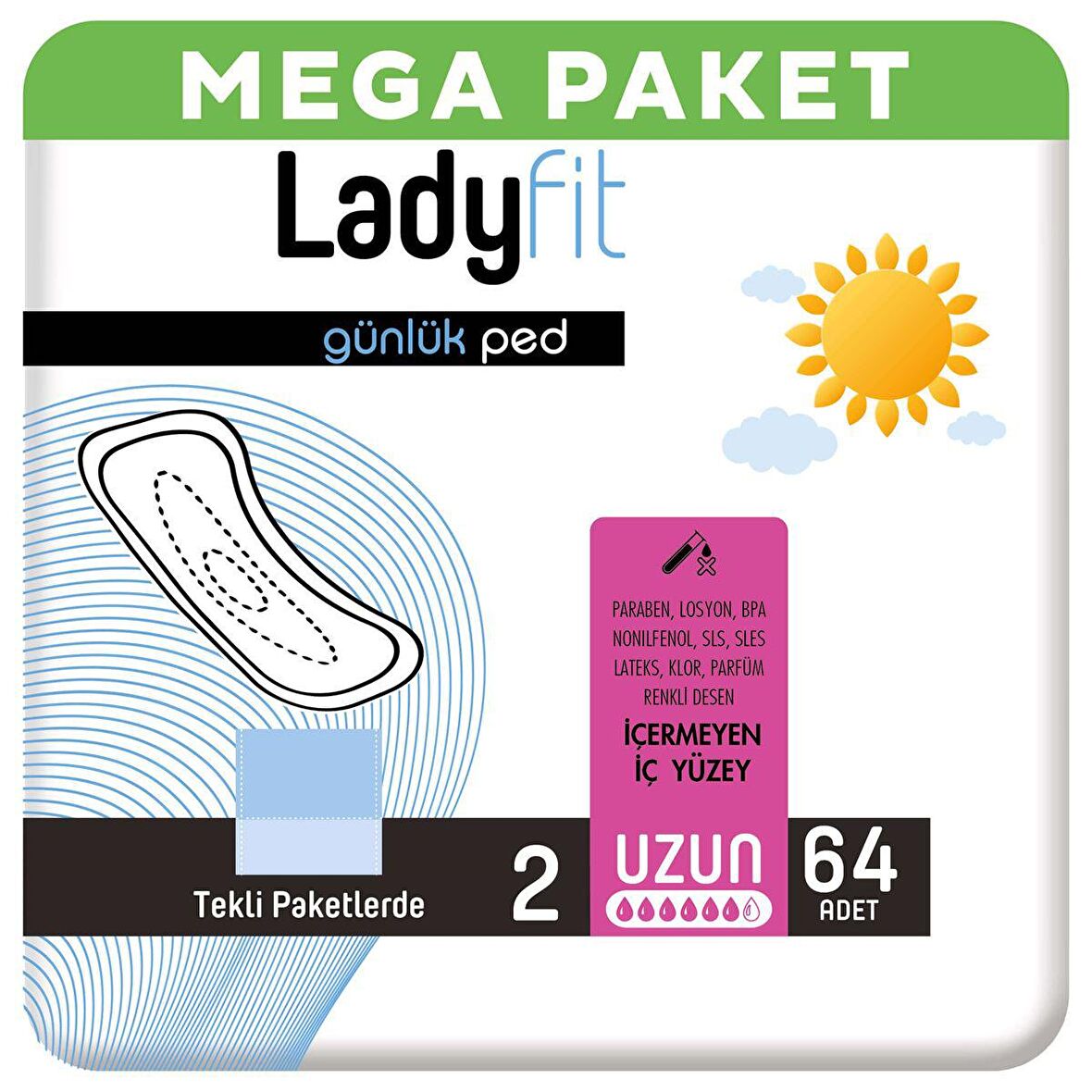 Ladyfit Günlük Ped Uzun 64 Ped