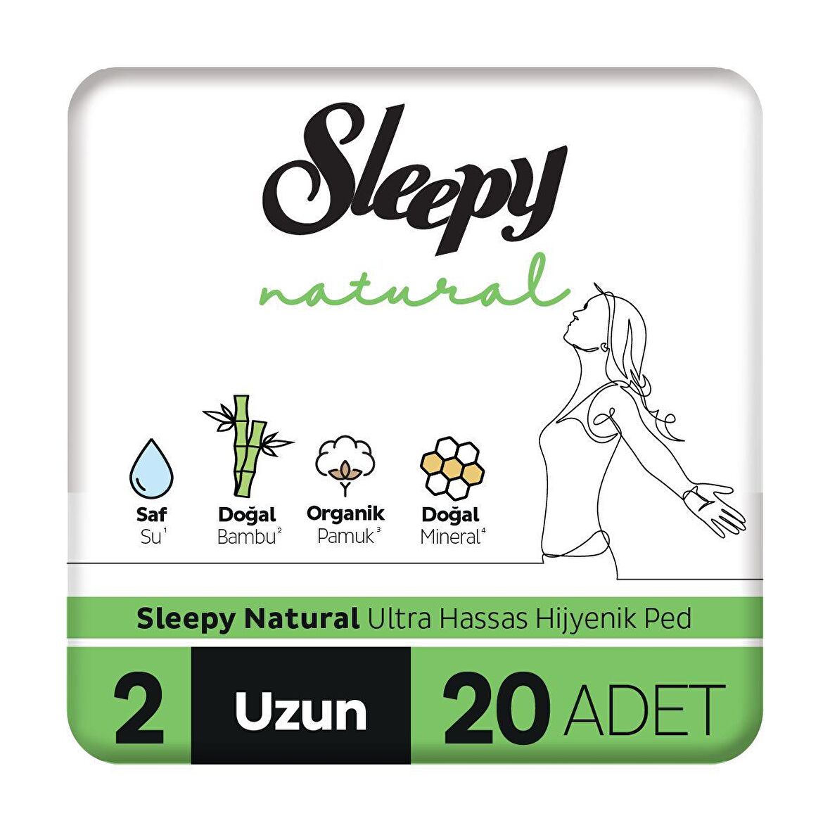 Sleepy Natural Ultra Uzun Hijyenik Ped 20 Adet