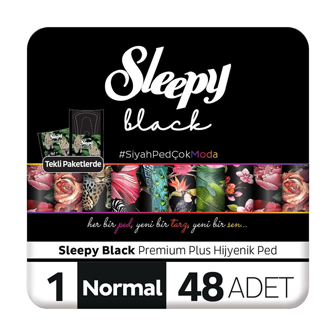 Sleepy Black Premium Plus Normal Hijyenik Ped 48 Adet