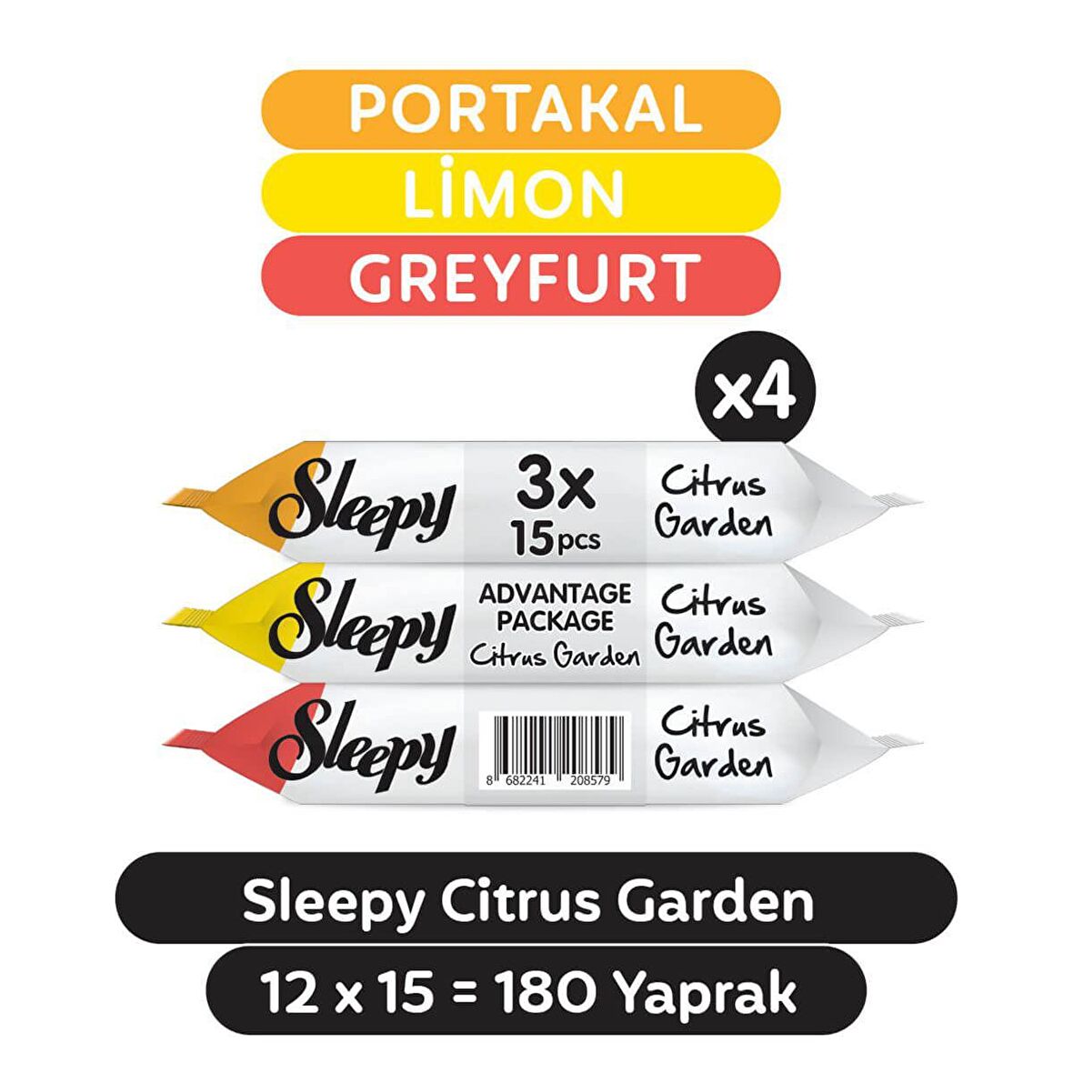 Sleepy Citrus Garden Cep Mendili 12x15 (180 Yaprak)