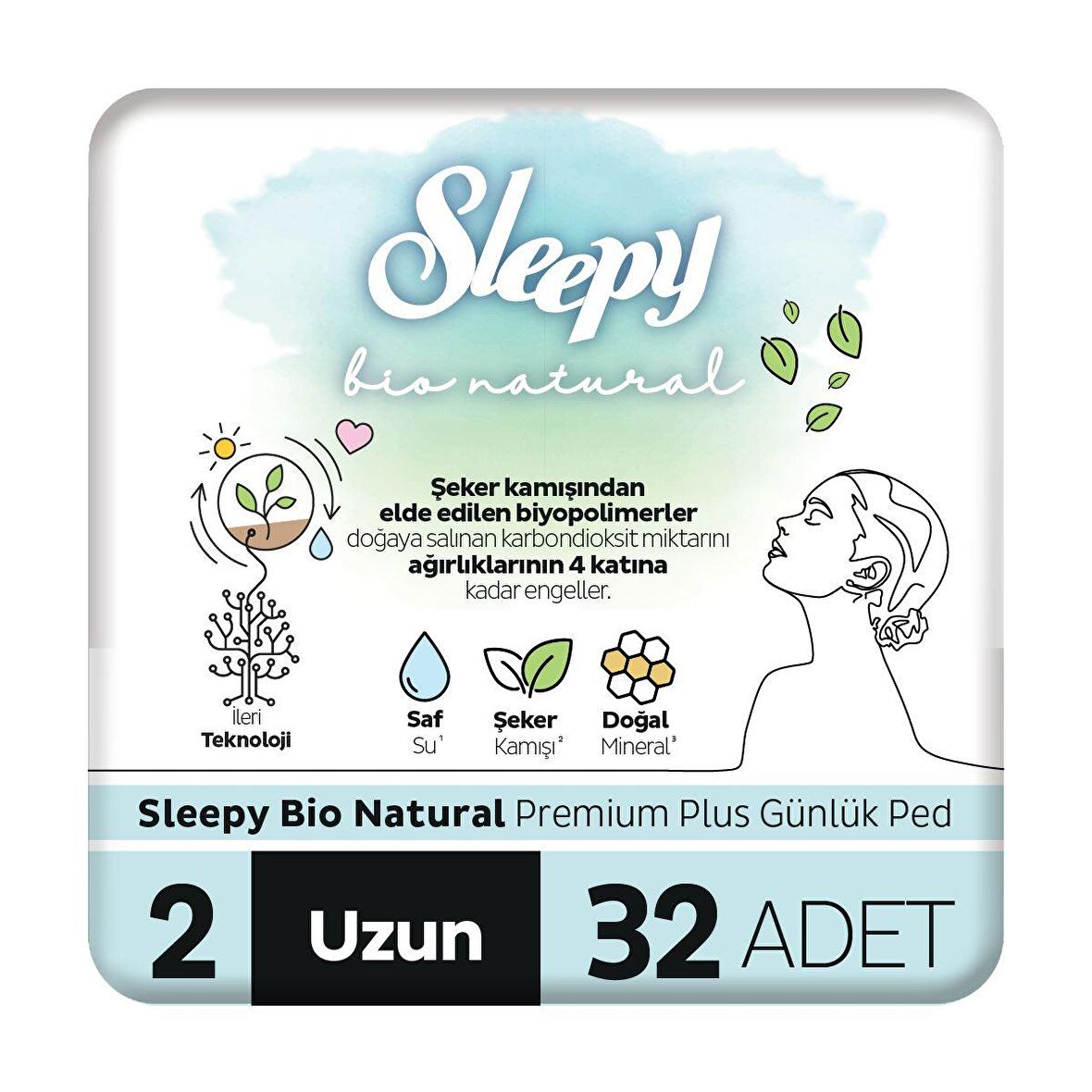 Sleepy Bio Natural Premium Plus 32'li Günlük Ped