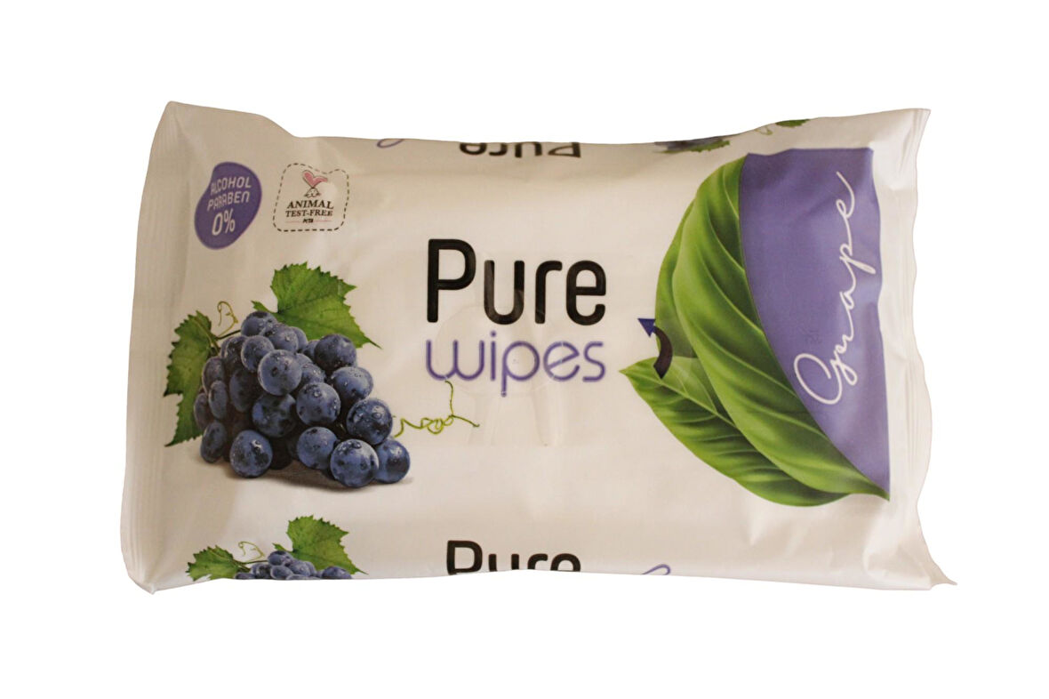 Pure Wipes Islak Bebek Havlusu Üzüm 50'li 