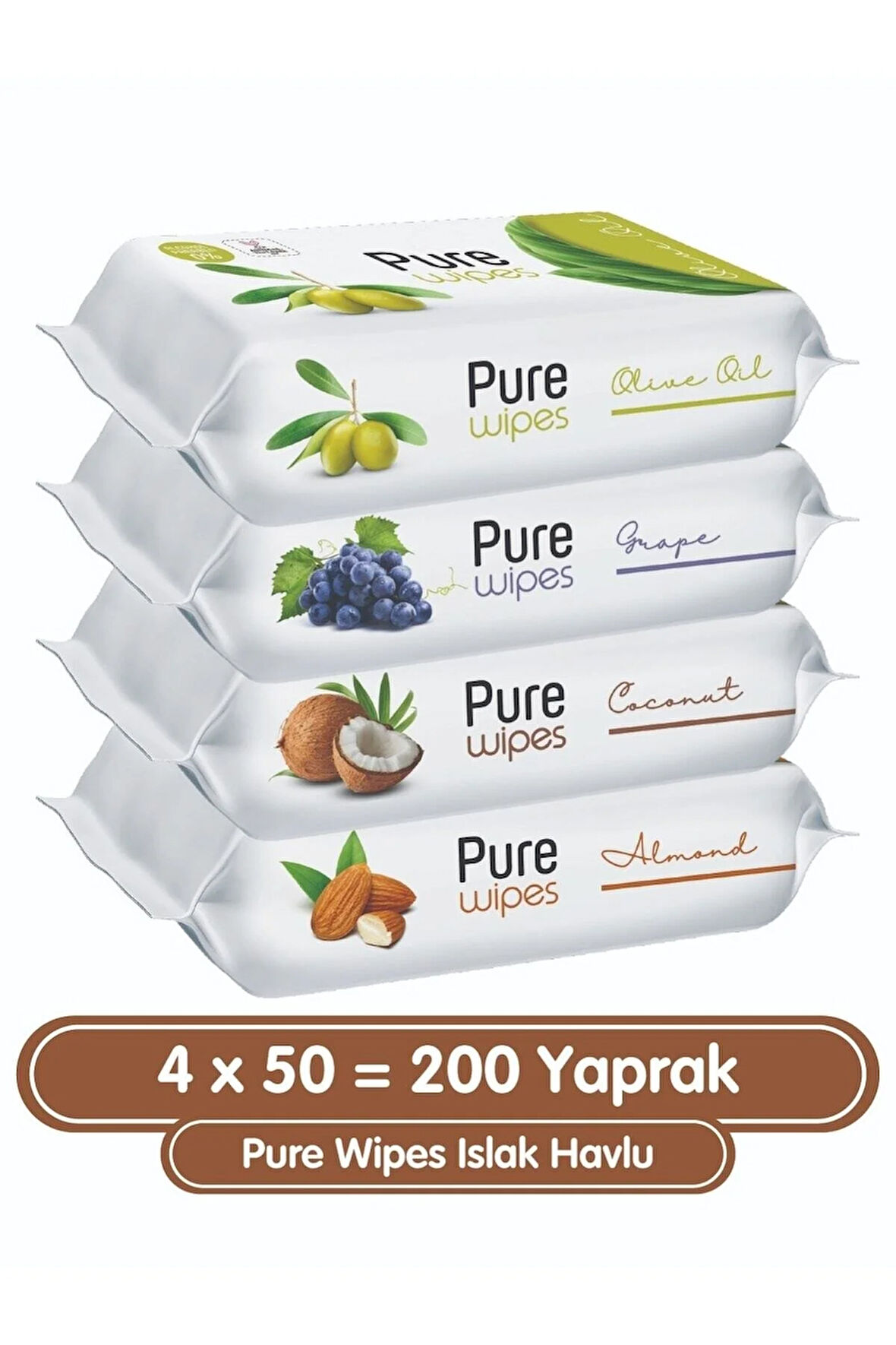 Pure Wipes Islak Havlu 4x50 (200 Yaprak)
