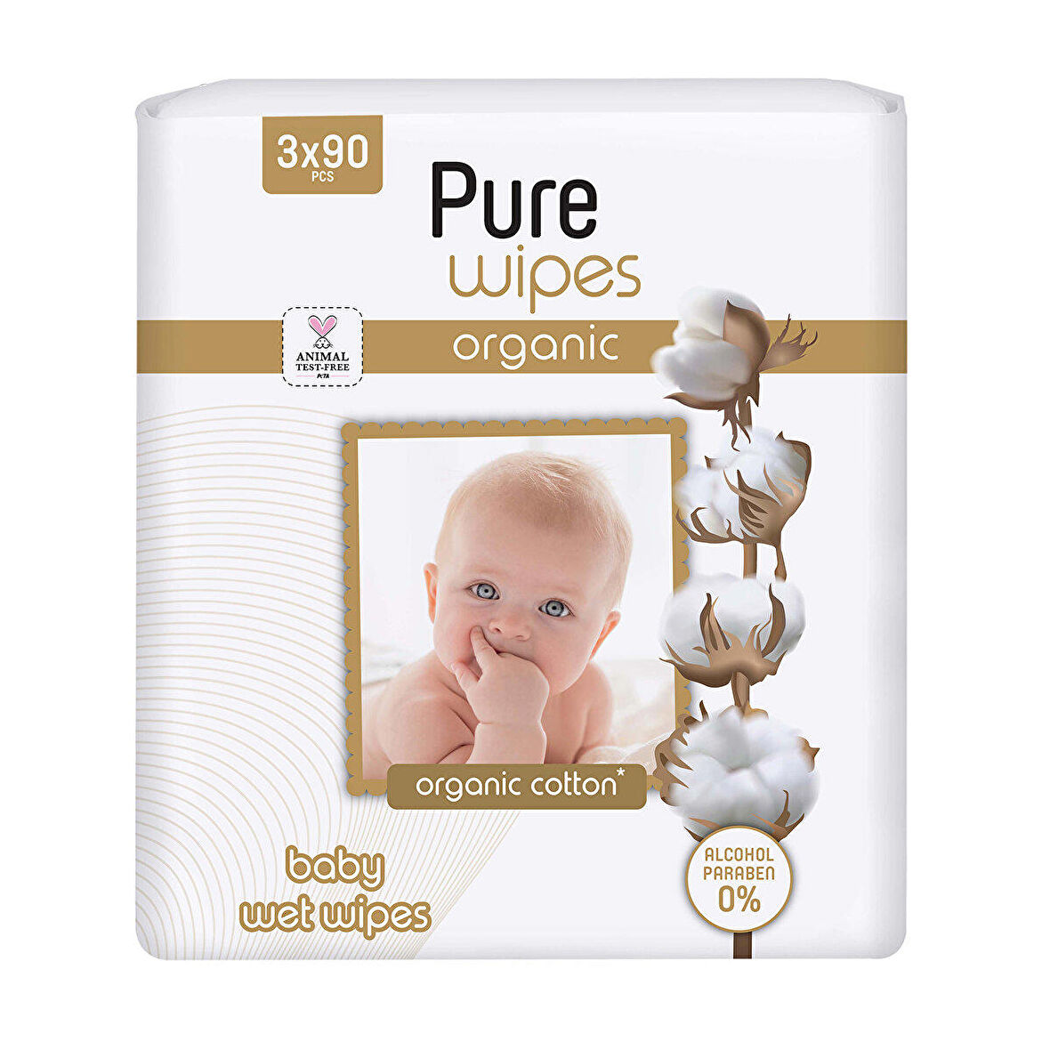 Pure Wipes Pure Pamuklu Islak Havlu 3x90 Adet