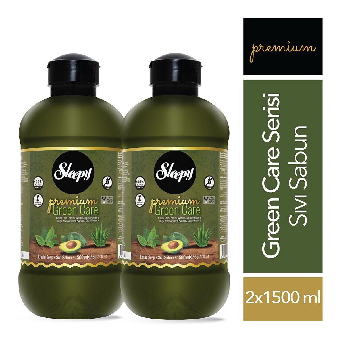 Sleepy Premium Green Care Serisi Sıvı Sabun 2x1500 ml