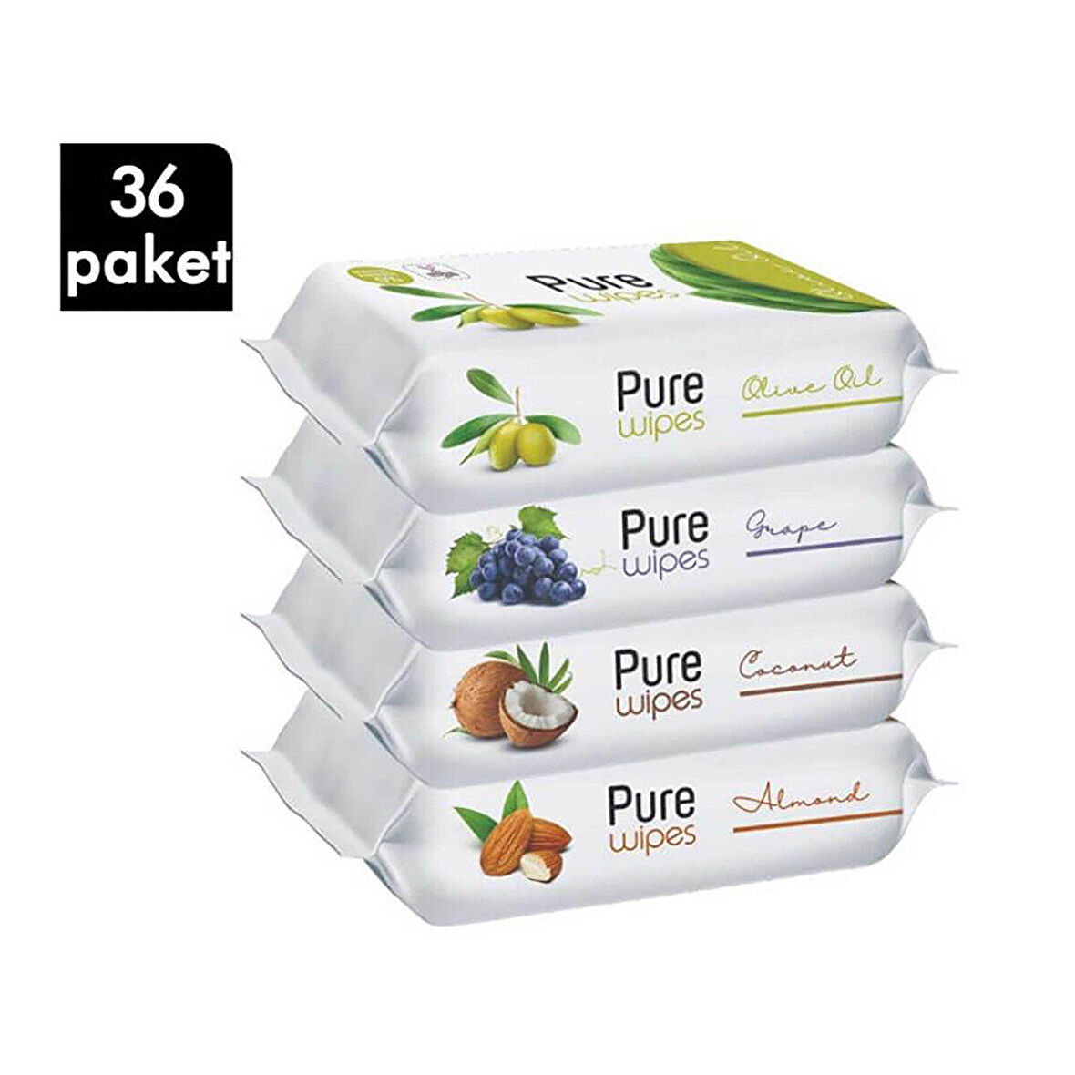 Pure Baby Meyveli Karma 50 Yaprak 36'lı Paket Islak Havlu