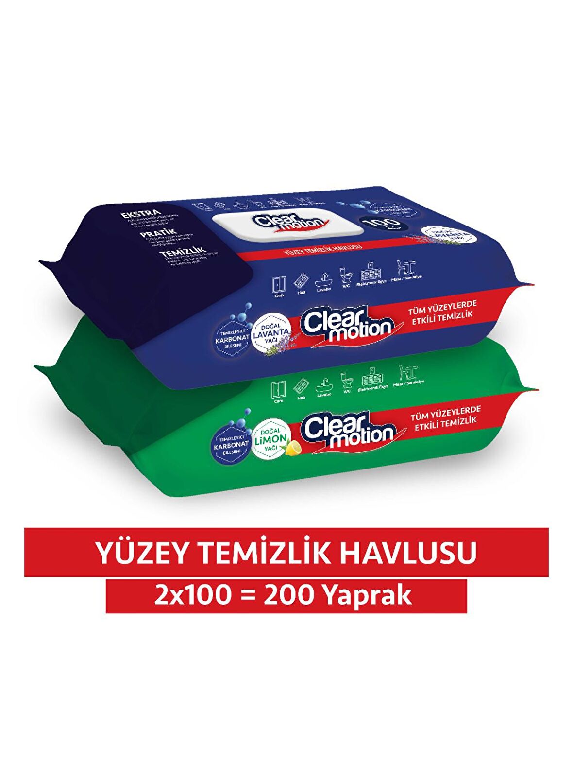 Clear Motion Yüzey Temizlik Havlusu (2x100) 200 Yaprak