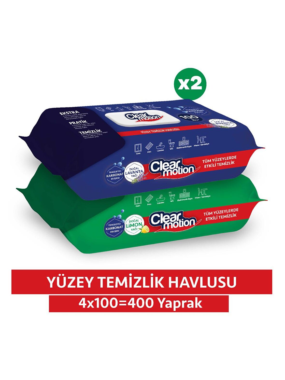 Clear Motion Yüzey Temizlik Havlusu (4x100) 400 Yaprak