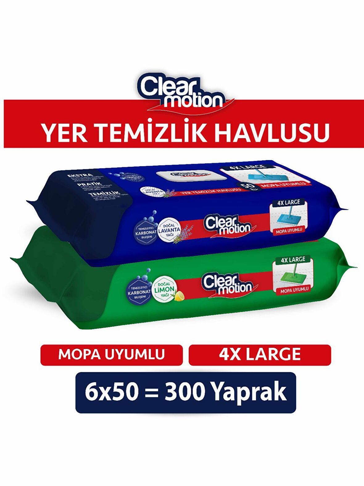 Clear Motion Yer Temizlik Havlusu(6x50) 300 Yaprak