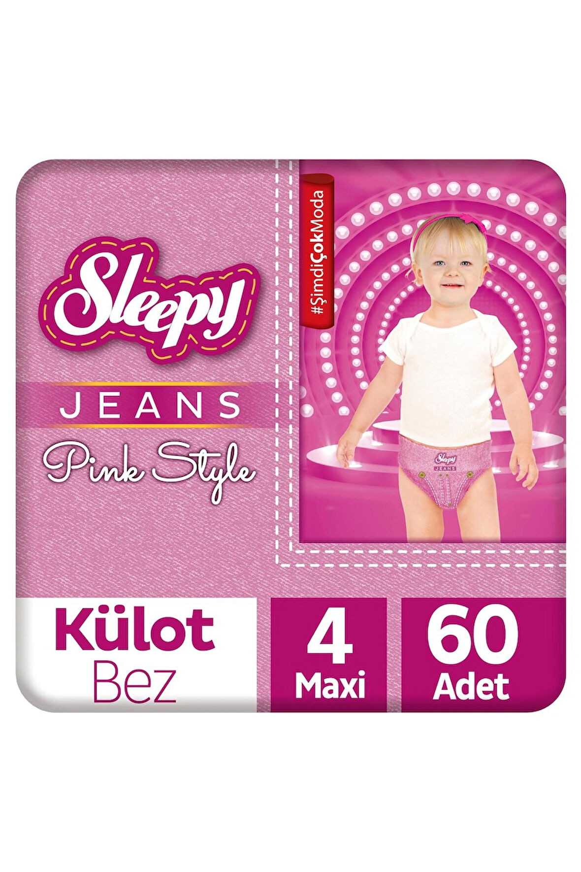 Sleepy Pink Jeans Külot Bez 4 Numara Maxi 2'li Jumbo 60 Adet