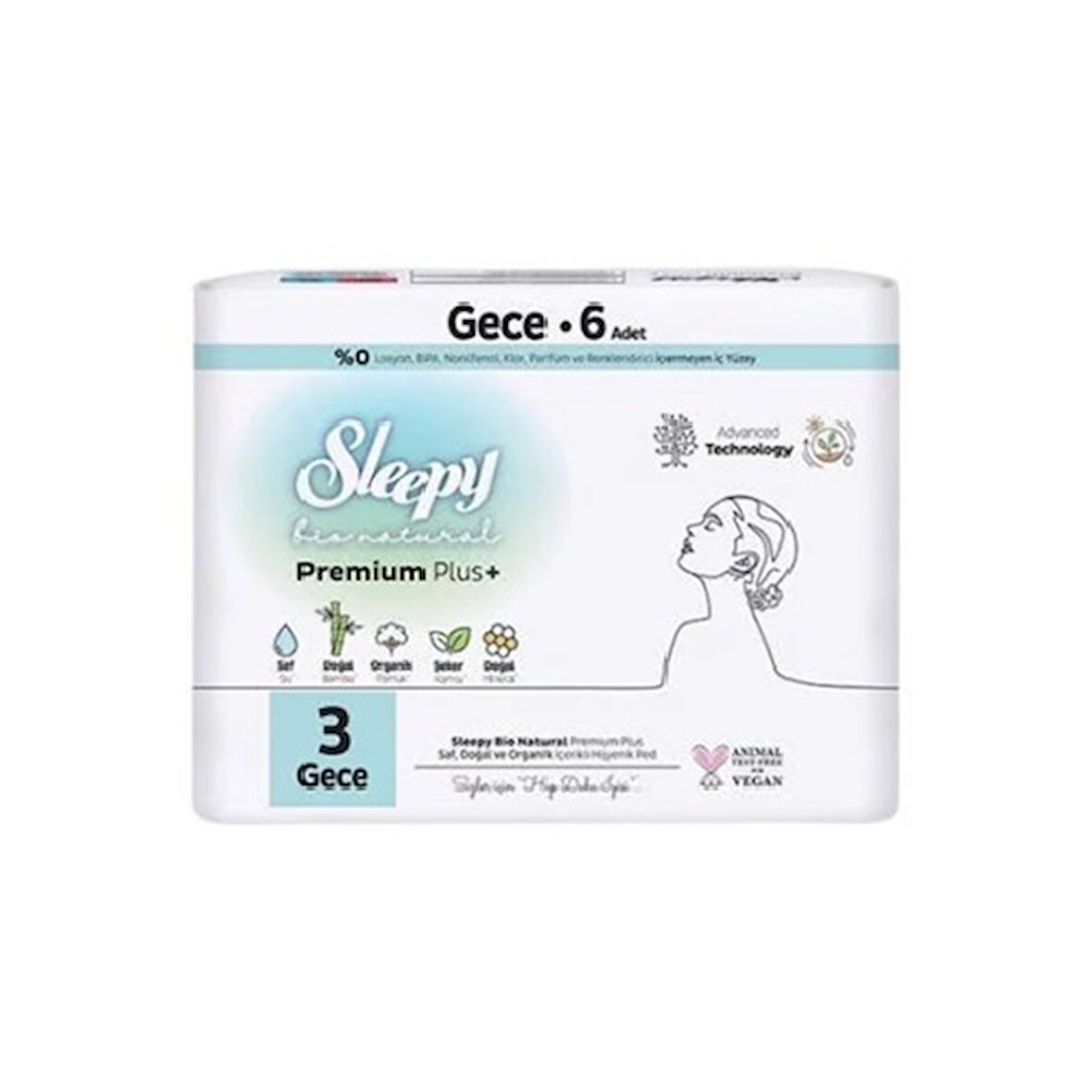 Sleepy Bio Natural Ped Gece 6 Lı