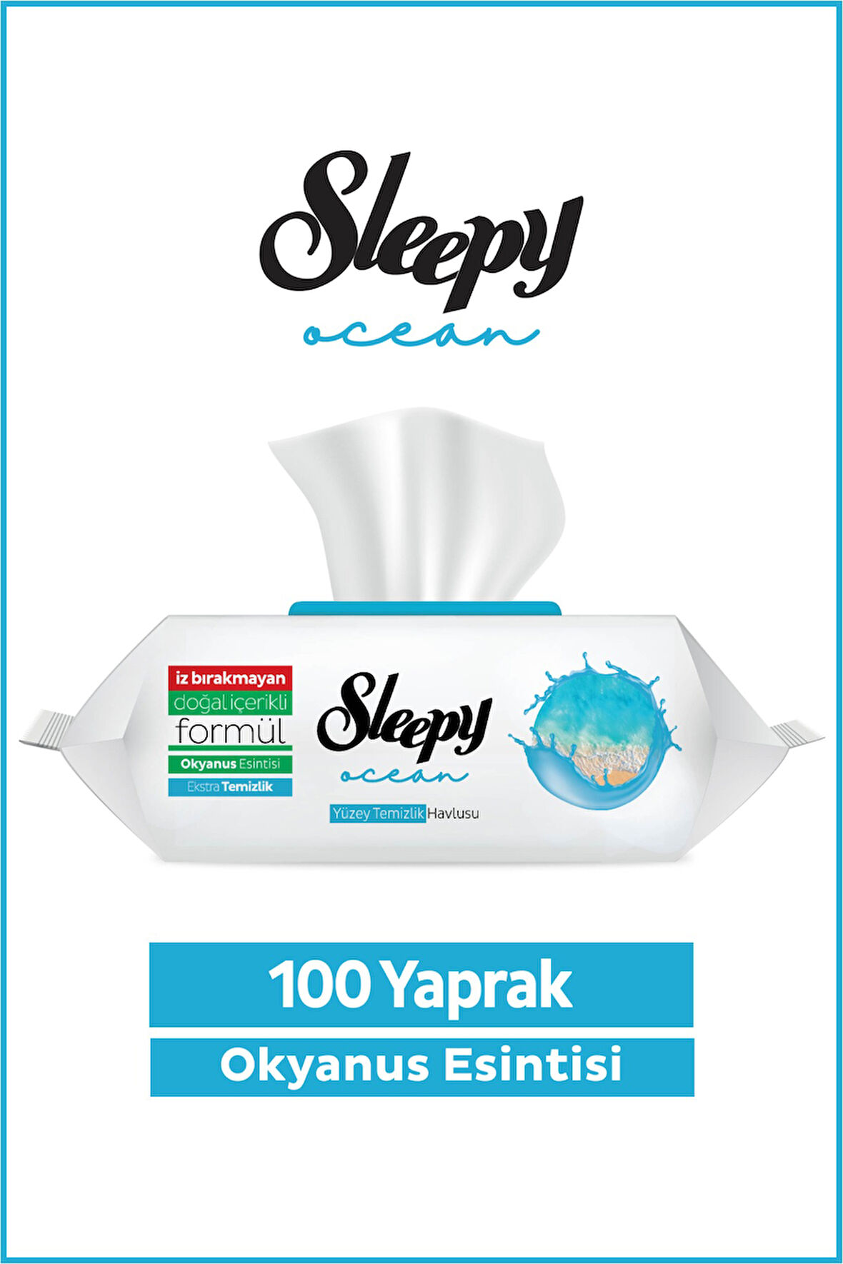 Sleepy Ocean Yüzey Temizlik Havlusu&Mendili Okyanus Ferahlığı 100 Yaprak