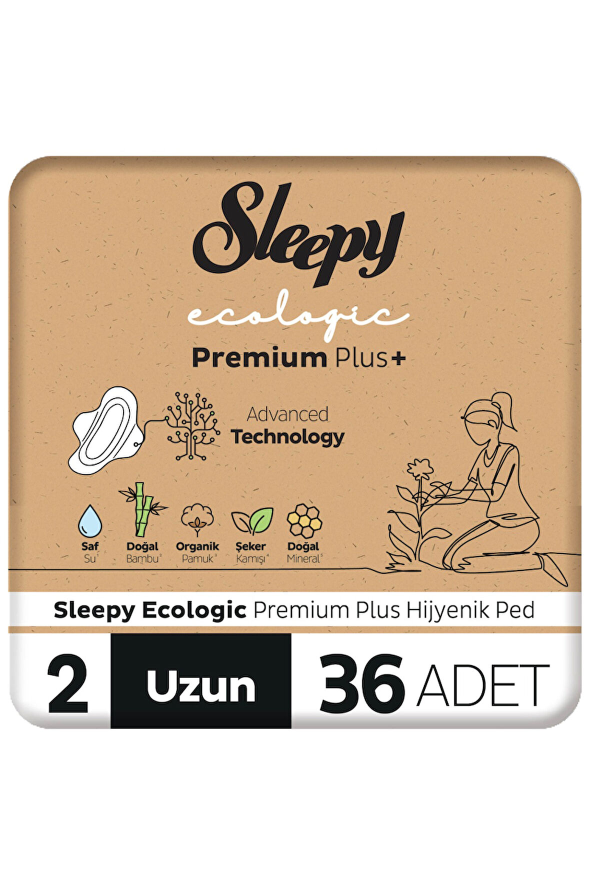 Sleepy Ecologic Premium Plus Hijyenik Ped Uzun 36 Adet