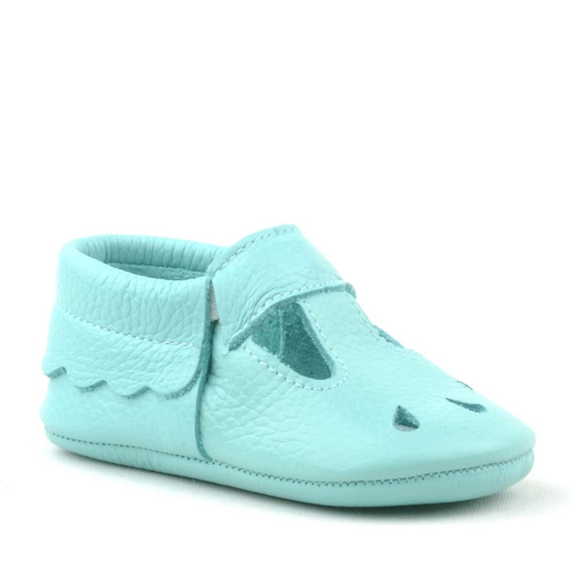 Hapshoe Kids Hakiki Deri Yeşil Lastikli Bebek Patik