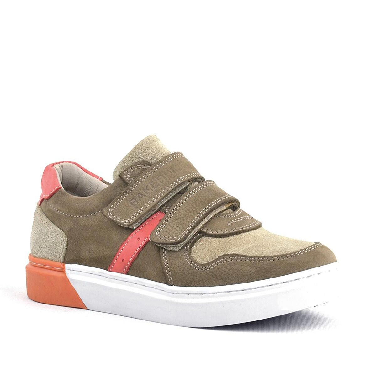 Hakiki Deri Kum Rengi Cırtlı Erkek Çocuk Sneaker