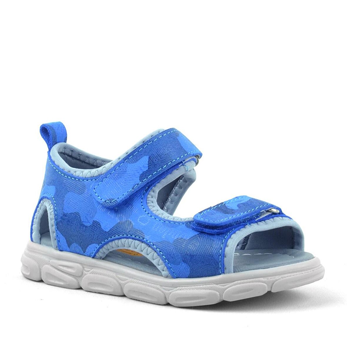 Rakerplus Hakiki Deri Mavi Kamuflaj Bebek Sandalet