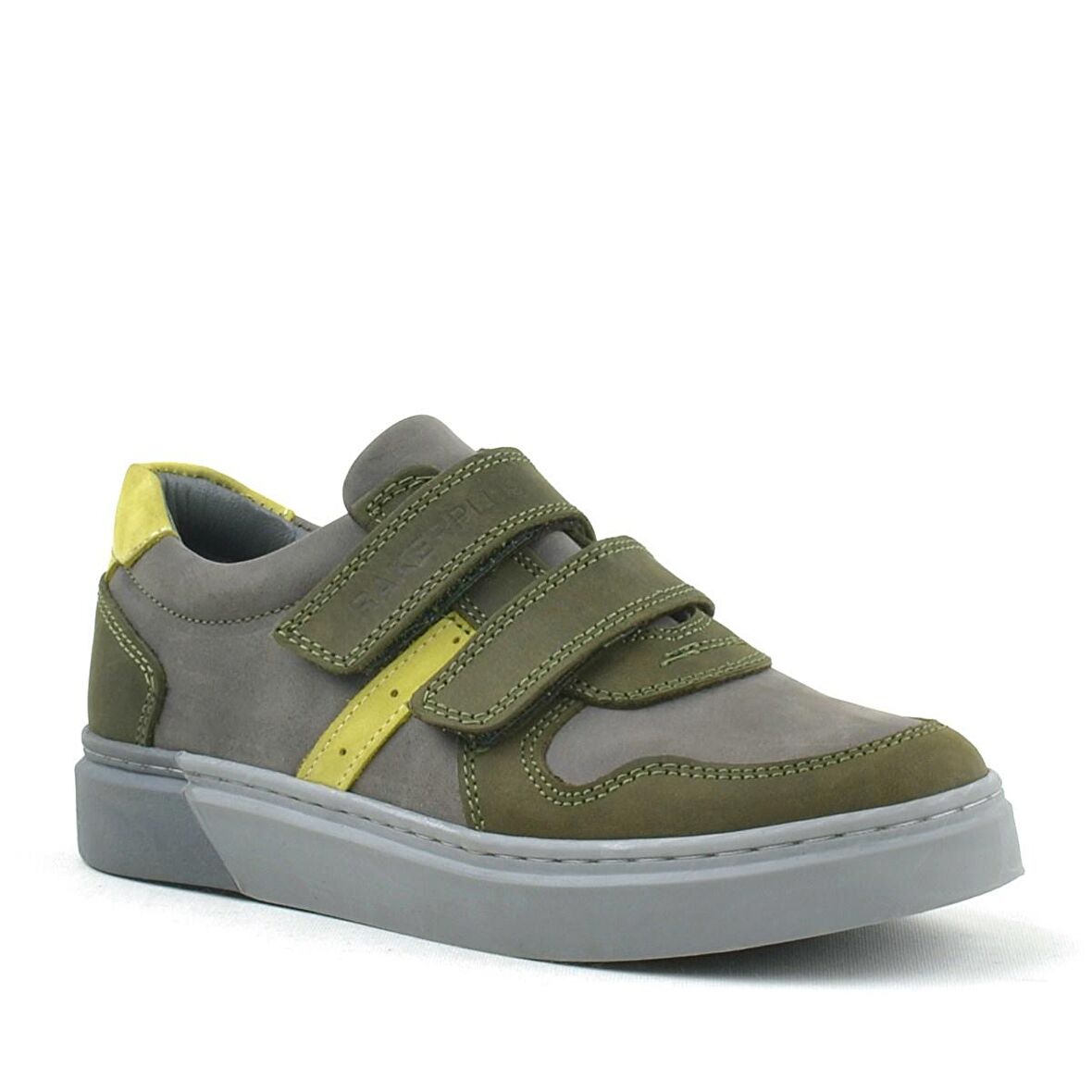 Hakiki Deri Haki Gri Cırtlı Erkek Çocuk Sneaker