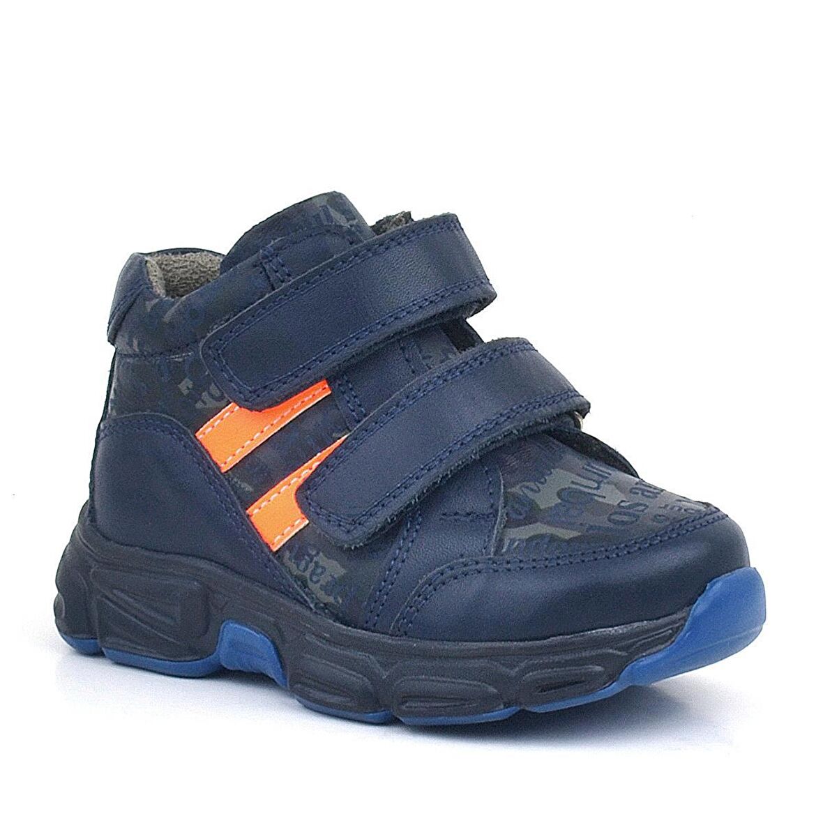 Rakerplus Hakiki Deri Lacivert Turuncu Bebek Spor Bot Ayakkabı