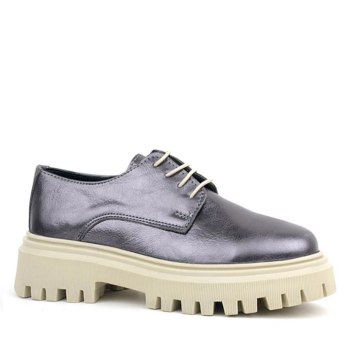 Rakerplus Platin Hakiki Deri Bağcıklı Oxford Günlük Ayakkabı
