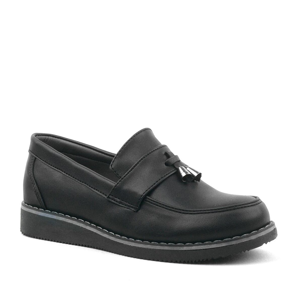 Rakerplus Siyah Mat Loafer Çocuk Okul Ayakkabısı