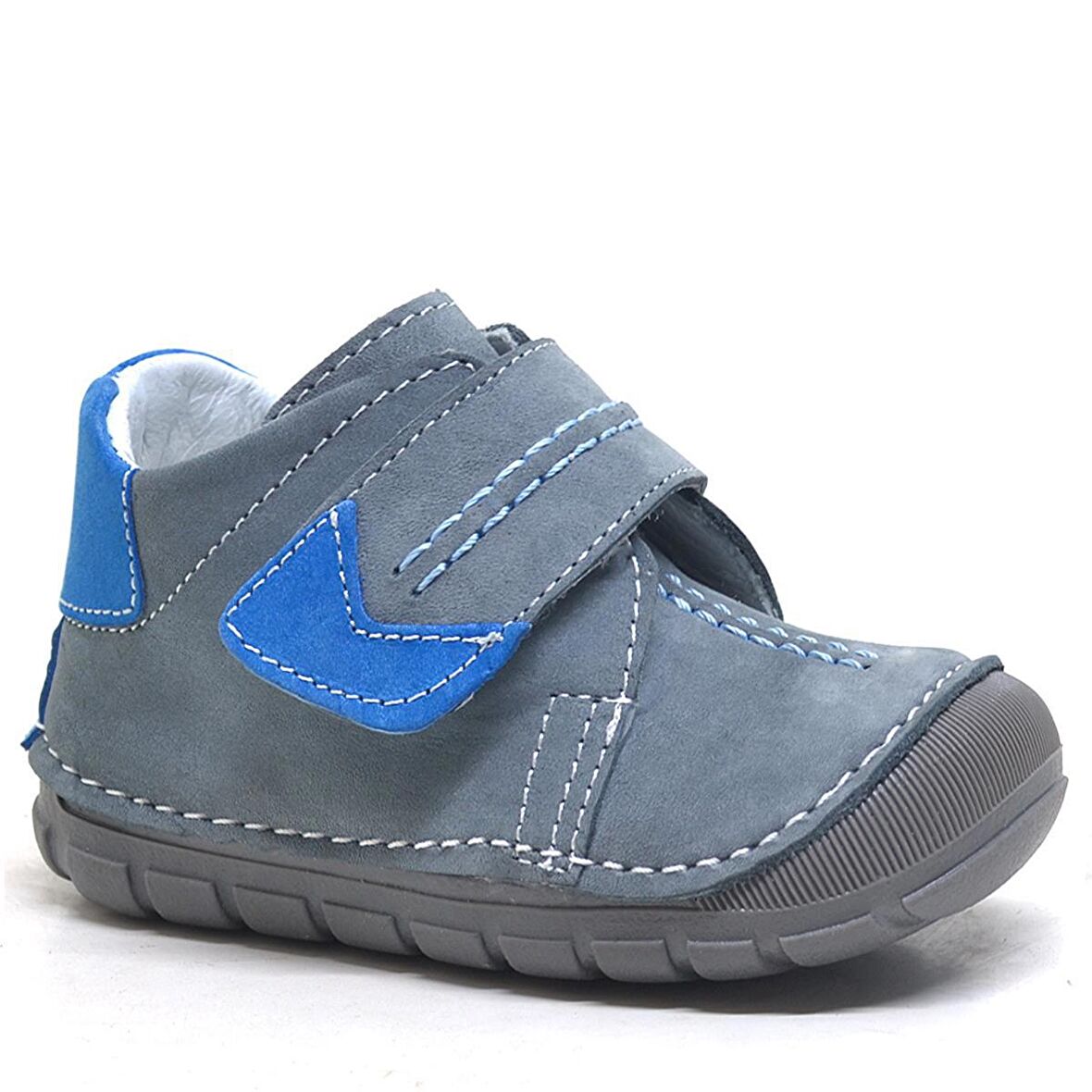 Rakerplus Popeye Hakiki Deri Gri Mavi İlk Adım Unisex Bebek Ayakkabısı