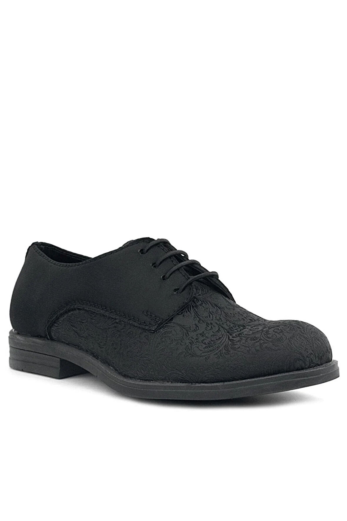 Rakerplus Siyah Desenli Bağcıklı Takım Elbise Klasik Çocuk Ayakkabı