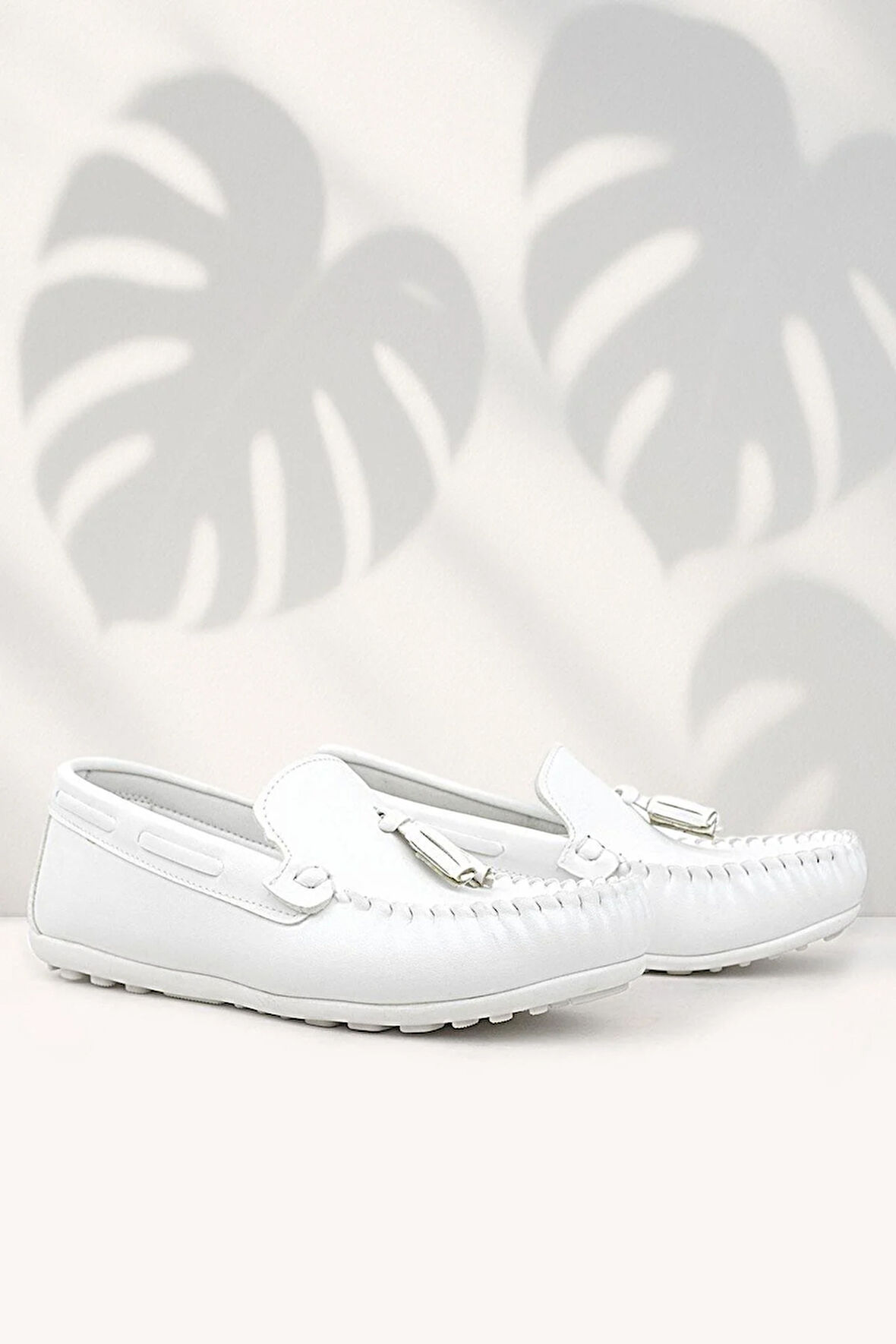 Rakerplus Beyaz Cilt Erkek Çocuk Makosen Ayakkabı