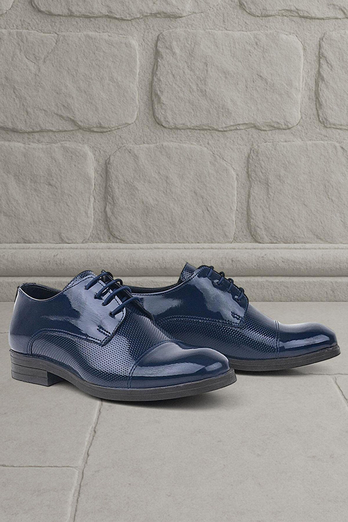 Rakerplus Lacivert Rugan Oxford Bağcıklı Klasik Çocuk Ayakkabı