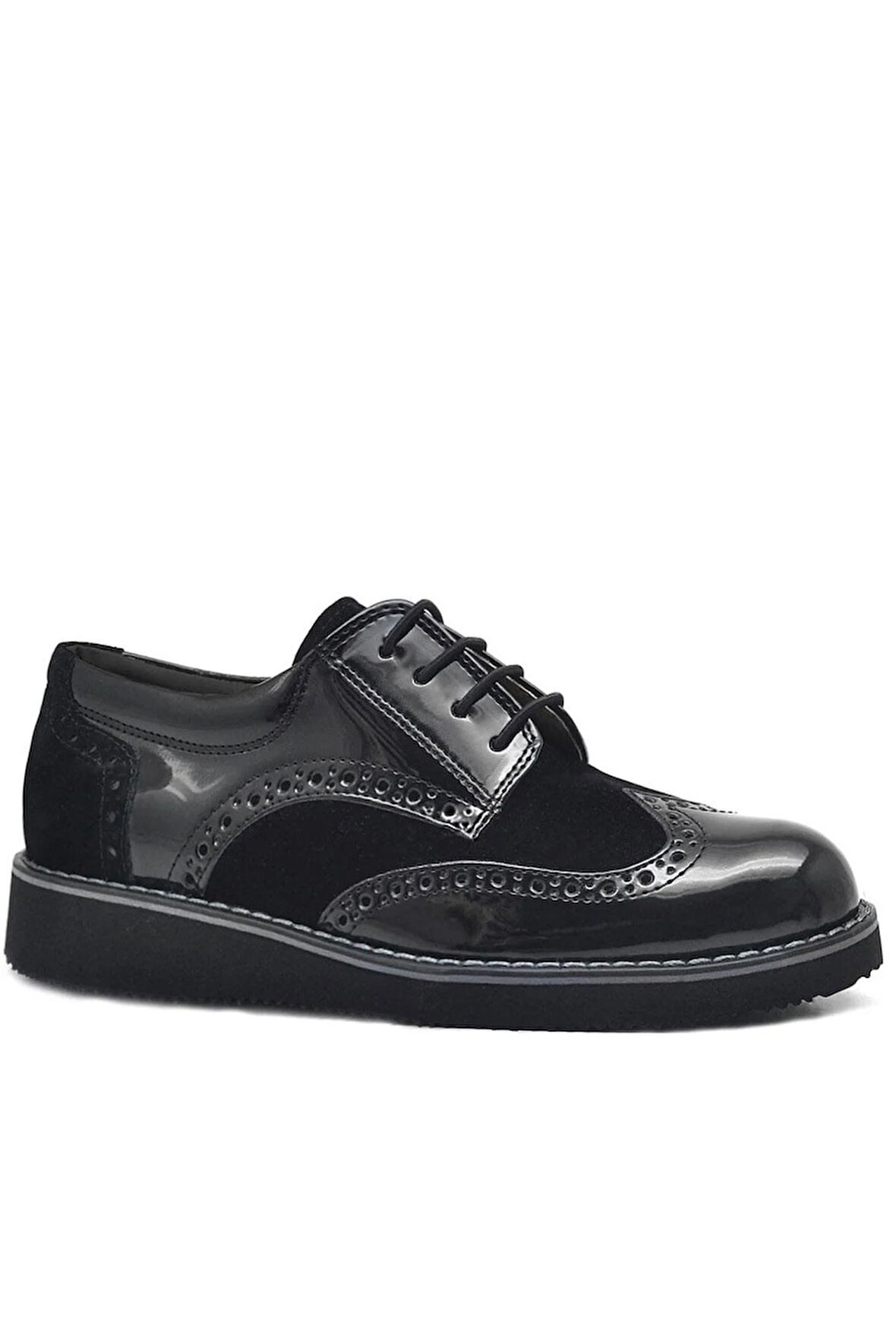 Rakerplus Hidra Siyah Rugan Bağcıklı Klasik Erkek Çocuk Okul Ayakkabı