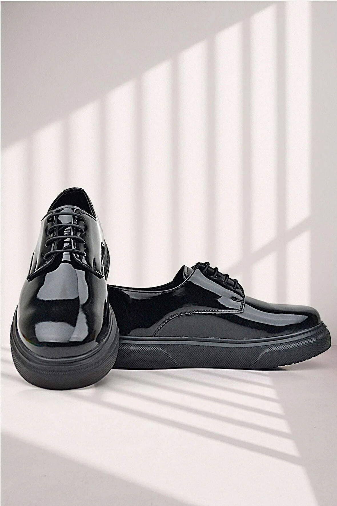 Rakerplus Derby Siyah Rugan Siyah Taban Çocuk Klasik Ayakkabı