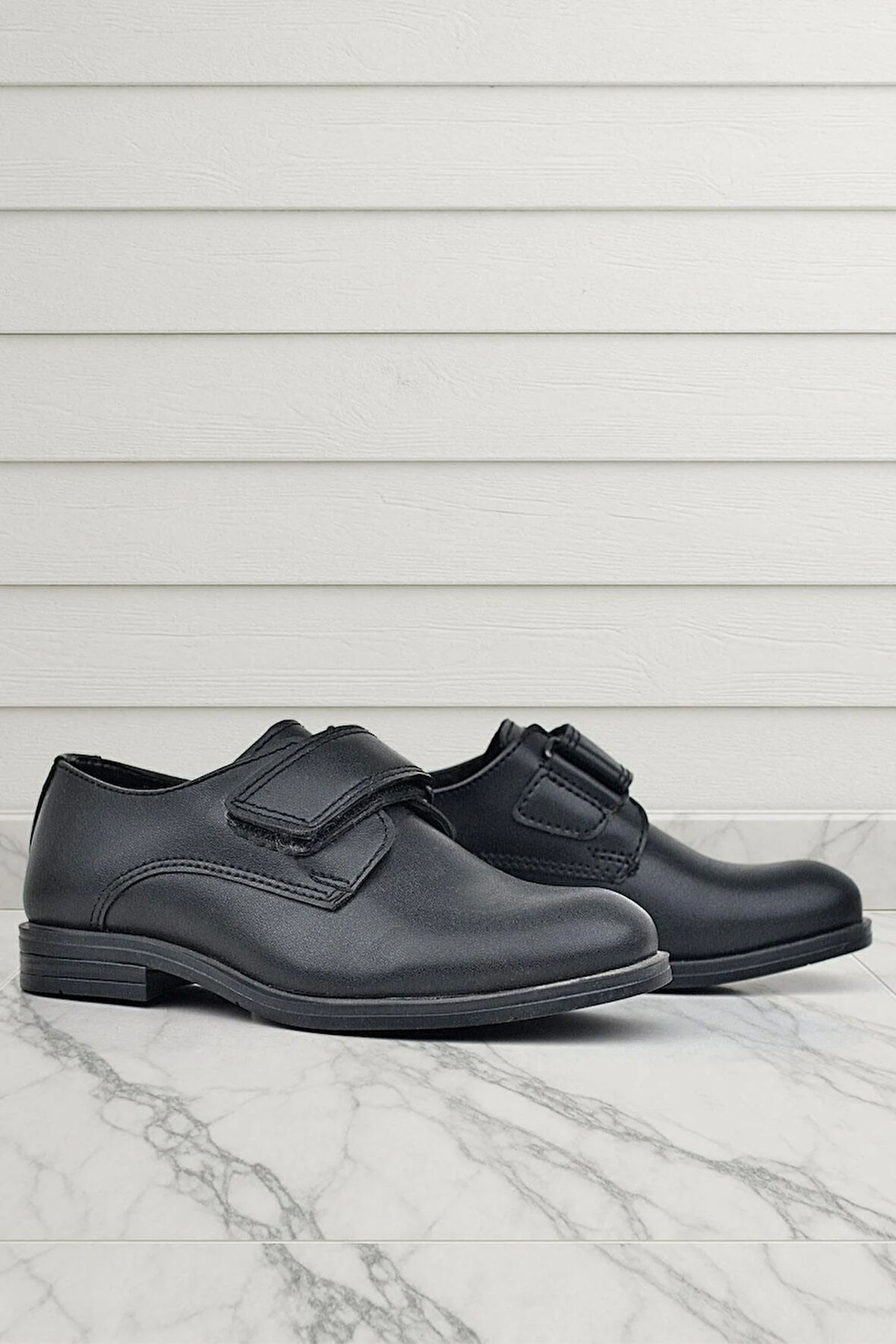 Rakerplus Siyah Mat Cırt Cırtlı Oxford Çocuk Okul Ayakkabısı