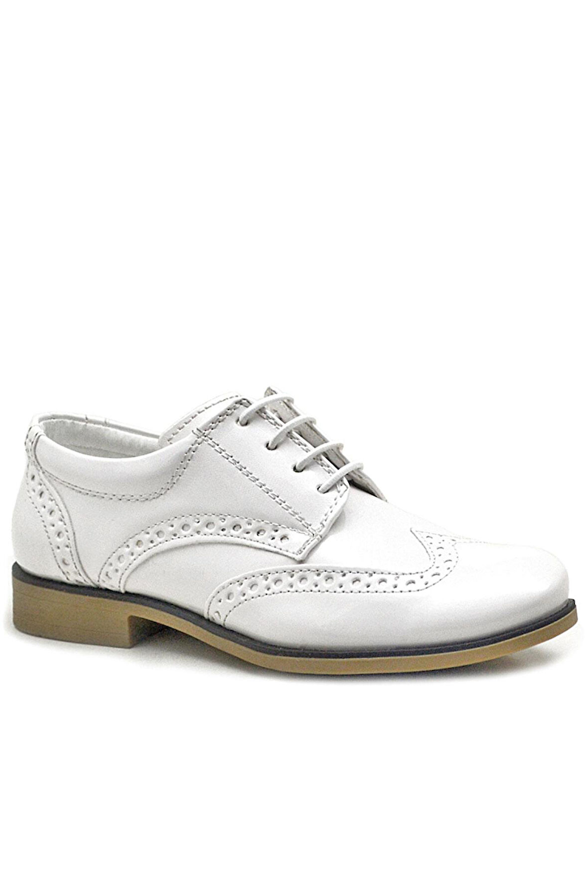 Rakerplus Titan Beyaz Rugan Bağcıklı Klasik Erkek Çocuk Klasik Ayakkabı