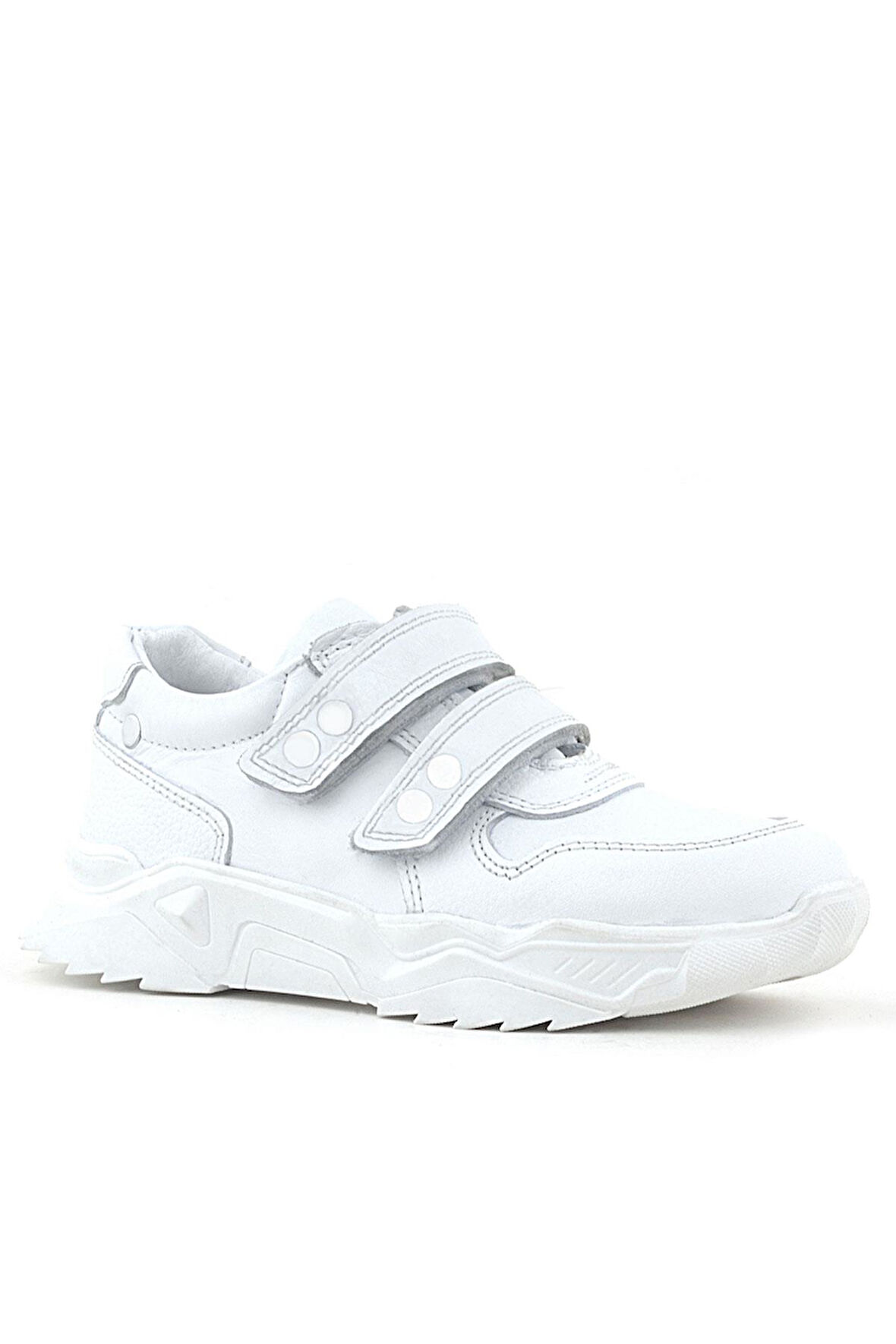 Rakerplus Hakiki Deri Beyaz Metal Detaylı Kız Çocuk Sneakers Ayakkabı
