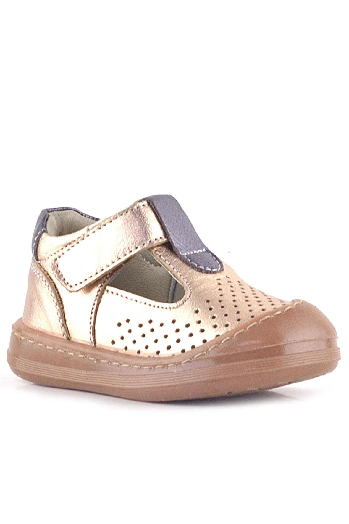 Rakerplus Shaun Hakiki Deri Bakır Cırtlı Anatomik Kız Bebek Sandalet