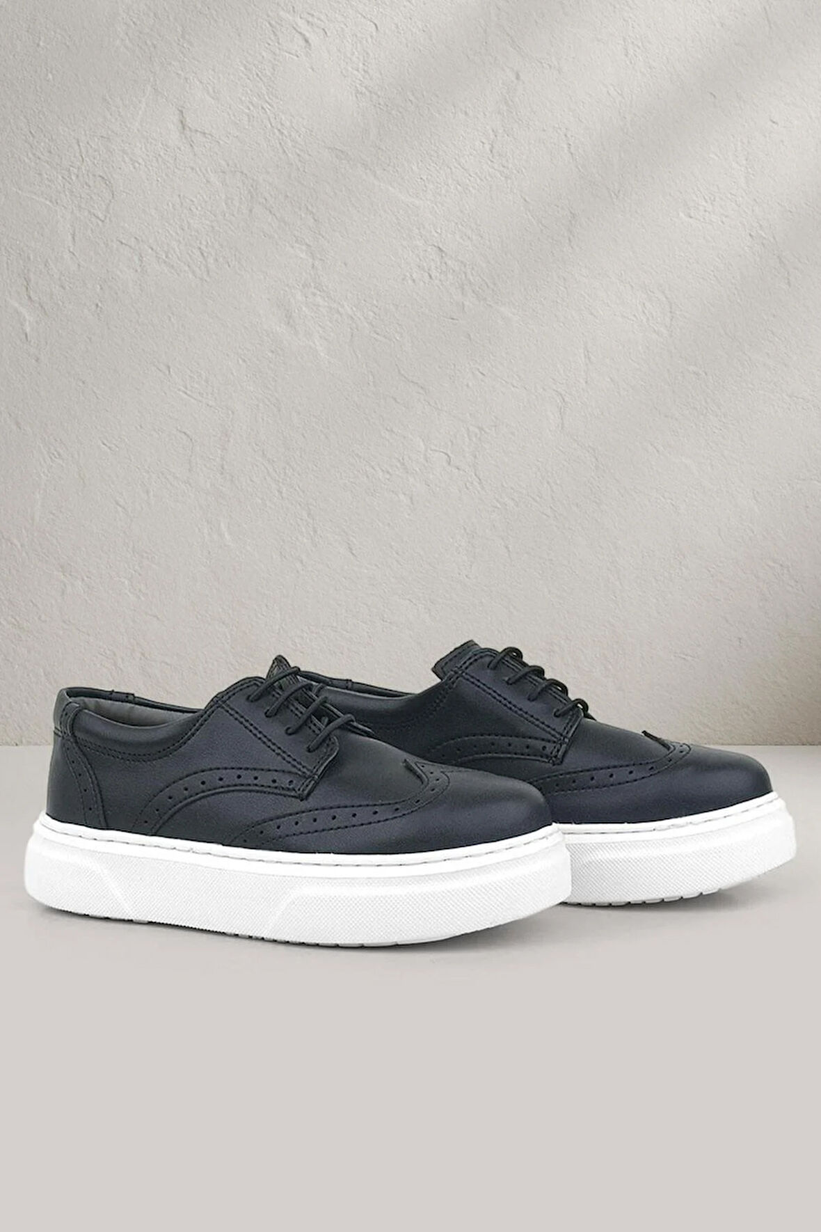 Rakerplus Siyah Beyaz Taban Oxford Çocuk Klasik Ayakkabı