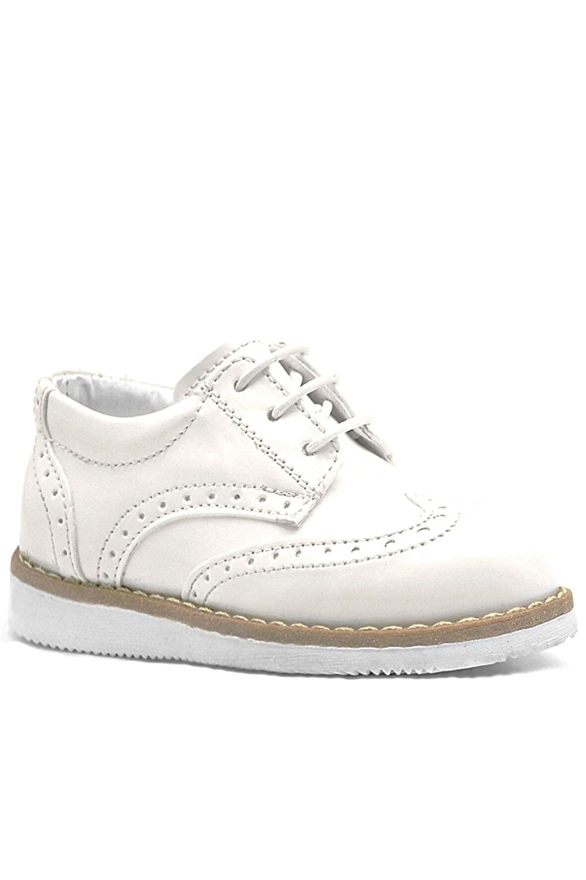 Rakerplus Krem Rugan Bağcıklı Erkek Bebek Klasik Ayakkabı