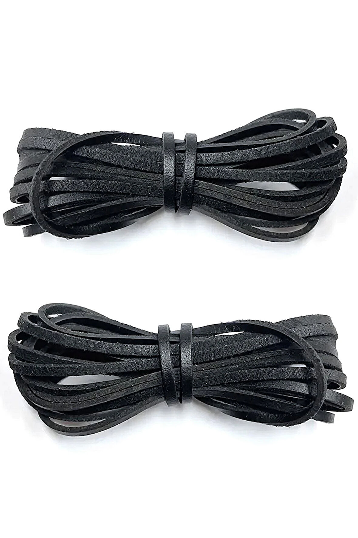 Hakiki Deri Siyah 5 MM 1 Çift 100 CM Ayakkabı Bağcığı