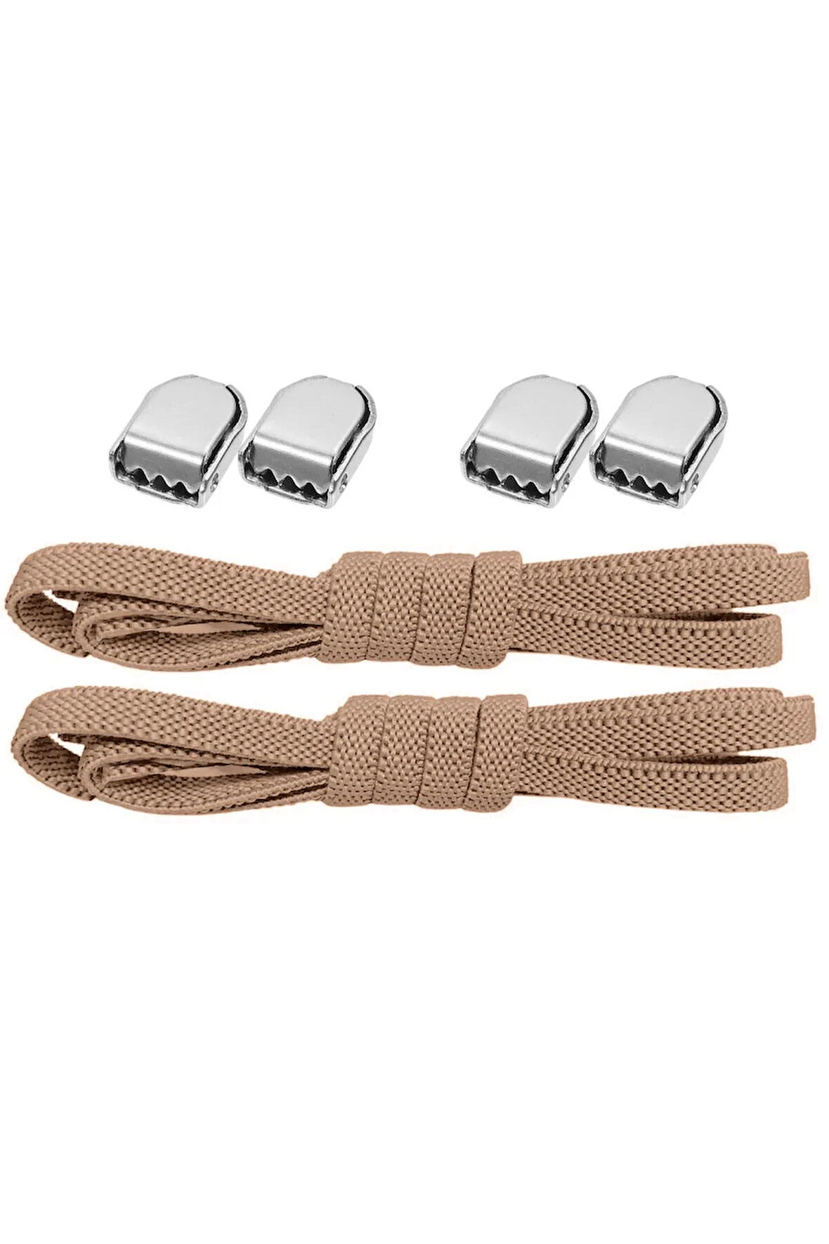 Akıllı Kilitli Ayarlanabilir 1 Çift Vizon 6 MM Lastik Pratik Bağcık