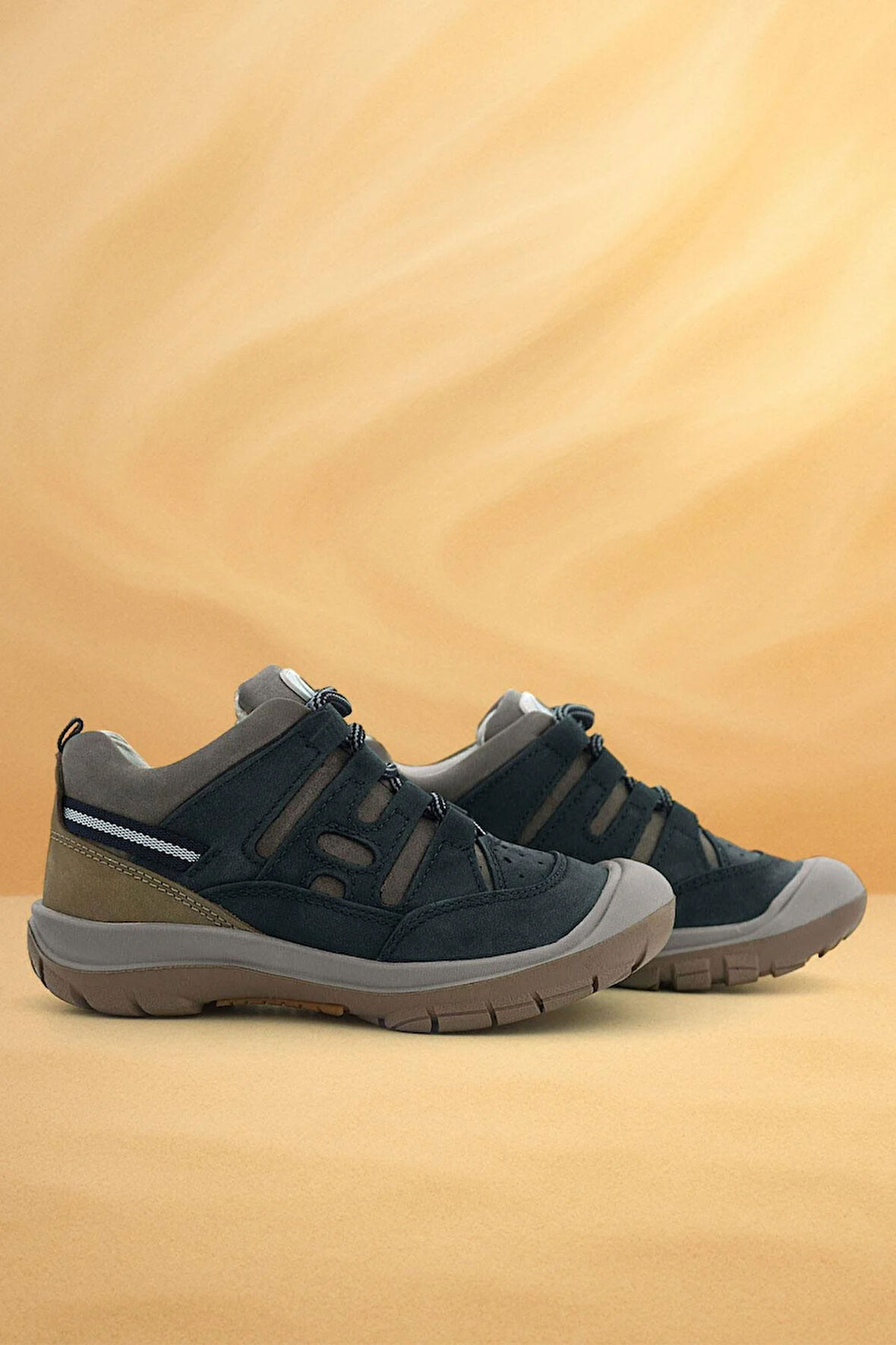 Rakerplus Hakiki Deri Lacivert Kum Bağcıklı Çocuk Outdoor Ayakkabı